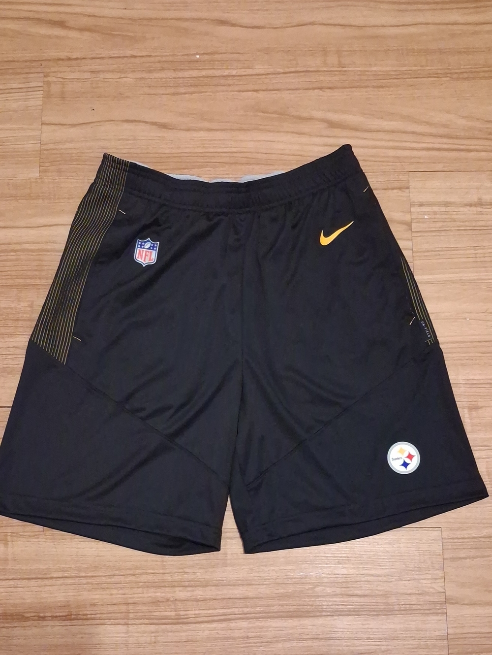 Nike Black Steelers On-Field Men's Athletic Shorts with Yellow Accents